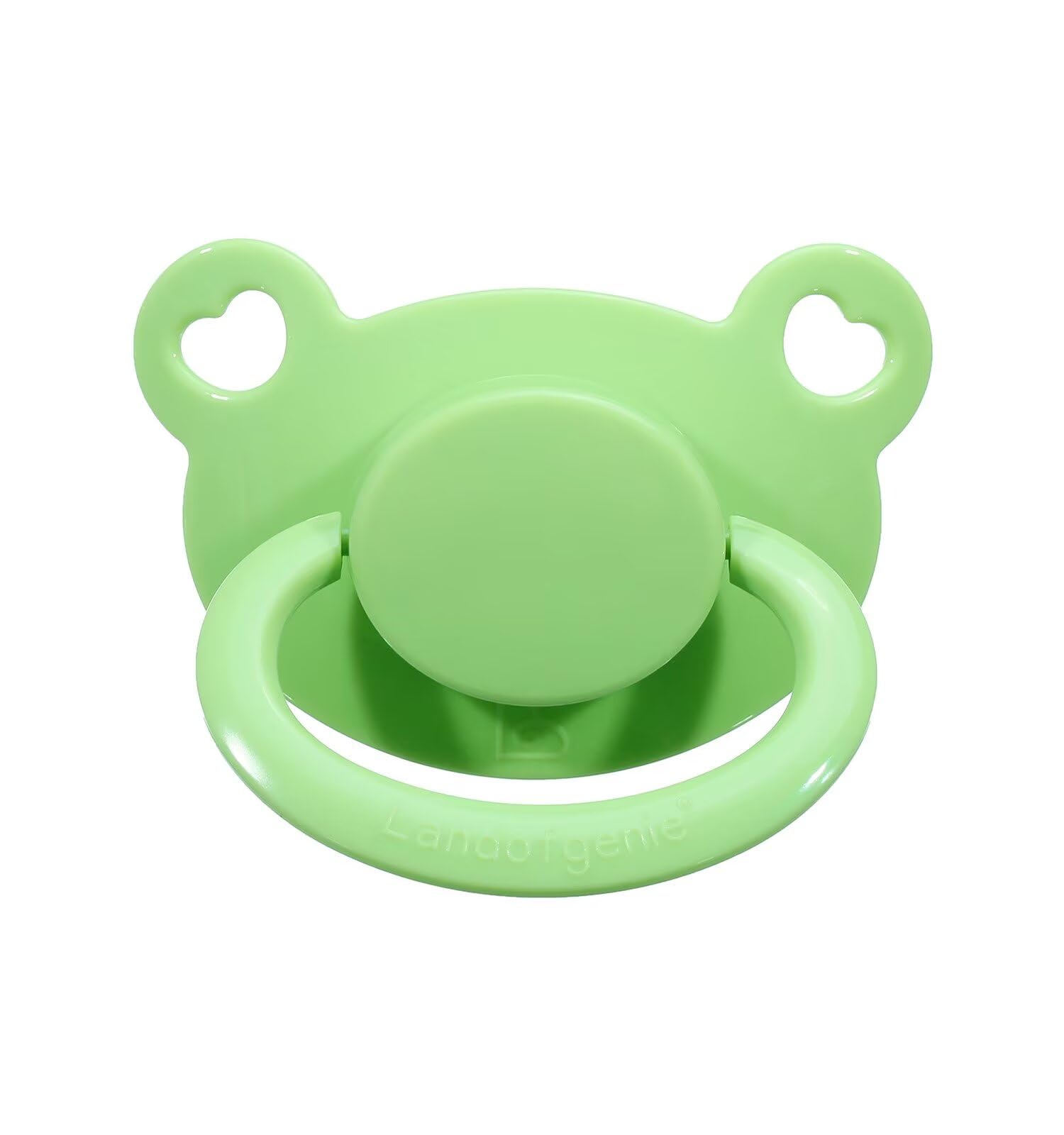 Landofgenie Adult Pacifier - Large Suction Shield for Comfort and Security, Bear-Shaped, Green