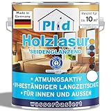 PLID® Holzlasur Innen & Aussen Weiß 0,75L - Holzschutzlasur Außen mit UV beständigem...