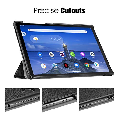 Casebot Case For Lenovo Tab M10 Plus 10.3", Lightweight Slim Shell Stand Cover With Auto Sleep/Wake For Lenovo Tab M10 Plus (2020 2Nd Gen) Tb-X606F / Tb-X606X 10.3" Fhd Android Tablet, Black #TOP2
