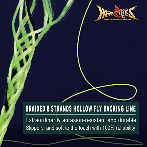 Hercules Fly Line Backing (Fluorescent Yellow & Black, 30Lb 100Yds) #TOP5
