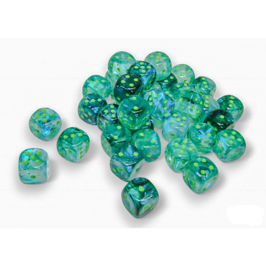 Chessex - Borealis 12mm D6 Dice Block - Kelp