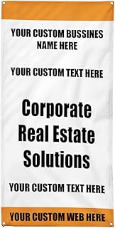 Custom Vertical Vinyl Banner Multiple Sizes Company Name Corporate Real Estate Business Outdoor Weatherproof Industrial Yard Signs 4 Grommets 30x12Inches