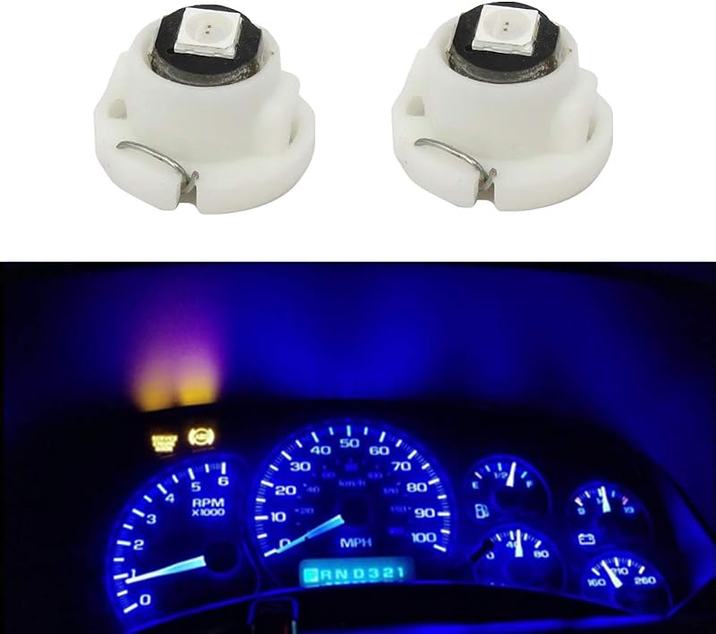 Lâmpadas LED automotivas Neo Wedge T4.2 WLJH 3030 azul para painel e comandos – Kit com 10 unidades