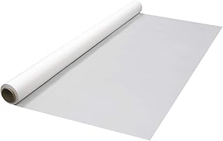 Party Essentials Rollo de Mesa de plástico para Banquetes Disponible en 27 Colores, 101,6 x 100 pies, Blanco