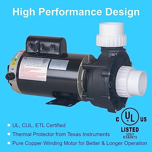 Image of 4HP Hot Tub Pump - 2 Speed LX SPA Pump Motor 230V, Connect to 2.5 inch Port, Super Flow Rate 267GPM (Mode: 56WUA400a-II)