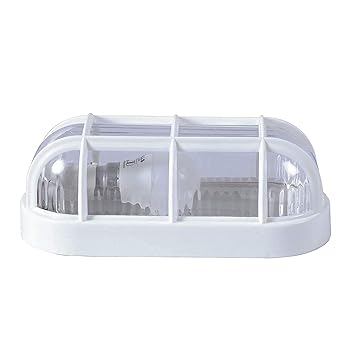Artdecor PVC 18 Deluxe 60W Bulkhead Wall Light Fitting, Silver, Shape_Rectangular