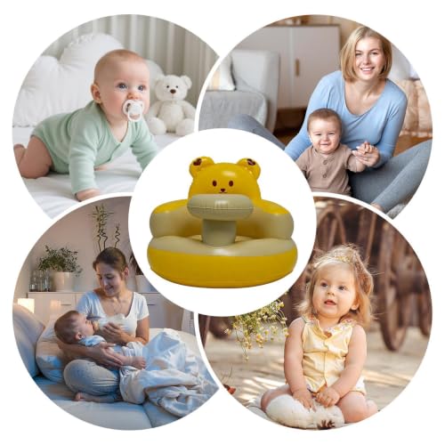 Asiento hinchable infantil con soporte de espalda para suelo y viaje 4