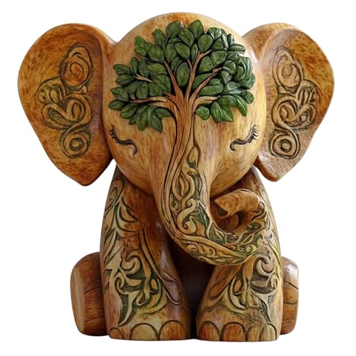 JazRvr Elefant Deko Elefant Figur Flaches Design Modern Für Wohnzimmer Schlafzimmer Dekoratives Accessoire Stabil Und Optisch Ansprechend