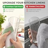 GOTS organic cotton striped kitchen towels oversized set of six, photo 5