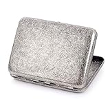 メンズポータブルシガレットケース、古いシルバーメタルレトロシガレットケース、16本のタバコを収納可能