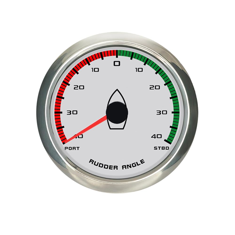 ELING 3 3/8'' Rudder Angle Indicator Gauge 12V 24V 0-190ohm with Sensor Red Backlight Universal for Sailboat Yachts