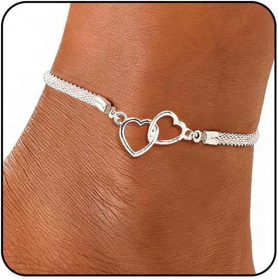 Ankle Bracelets for Women Cross Heart Anklets for Women Waterproof Large Ankle Tennis Rhinestone Anklet Plus Size Anklets for Women Big Ankles Beach Summer Foot Jewelry
