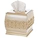 Creative Scents Shannon Tissue Box Cover Square - (6" x 6" x 5.75") - Decorative Bath Tissues Napkin Holder with Durable Bottom Slider- for Cute Elegant Bathroom Decor