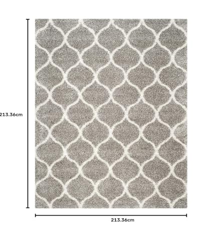 Image of Carpet for Living Room 7x7 Feet Square Anti Skid Rug Colour L Grey