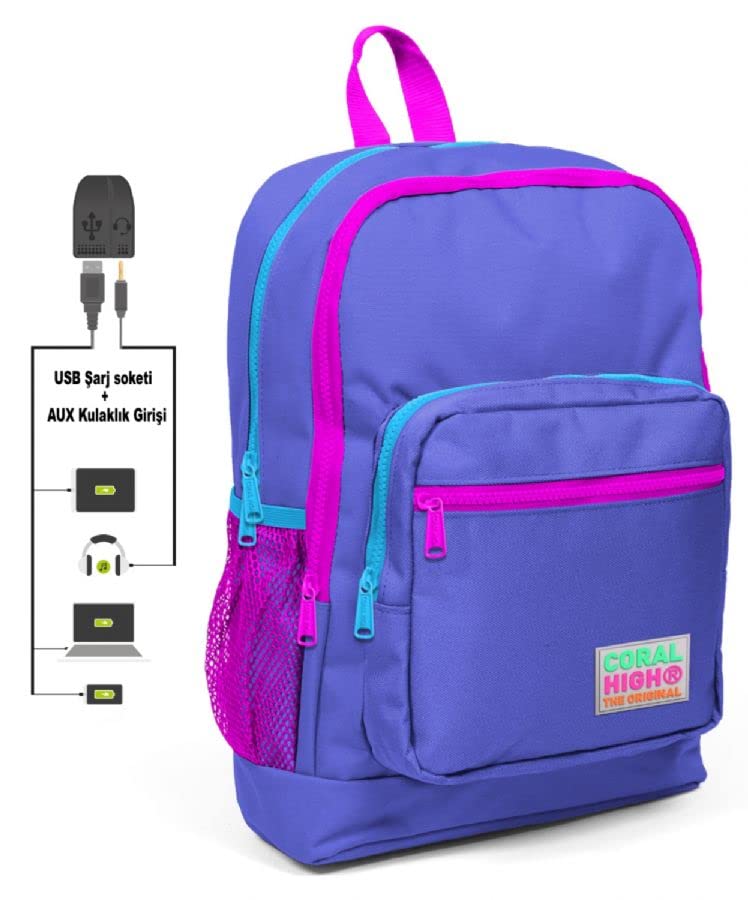 Coral High Sırt Çanta (Usb ve Aux Soketli)