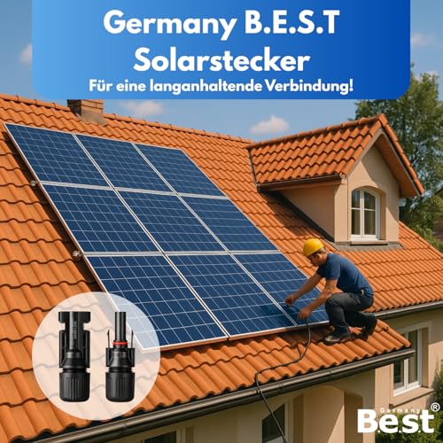 10 Paar Solarstecker Set inkl. 2 Werkzeuge – Solarpanel Stecker Männlich/Weiblich, IP67 wasserdicht, PV Solarstecker kompatibel mit 4–6 mm² Solarkabel, Stecker für Solaranlage