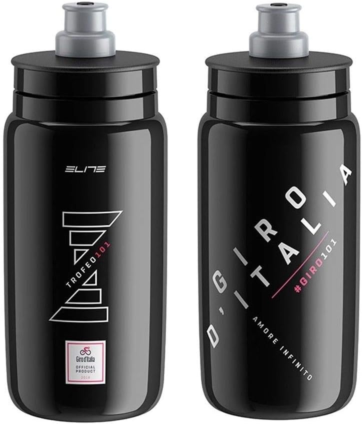 Elite Fly Giro d'Italia 101 Cycling Water Bottles - Black, 550ml (2 Pack)
