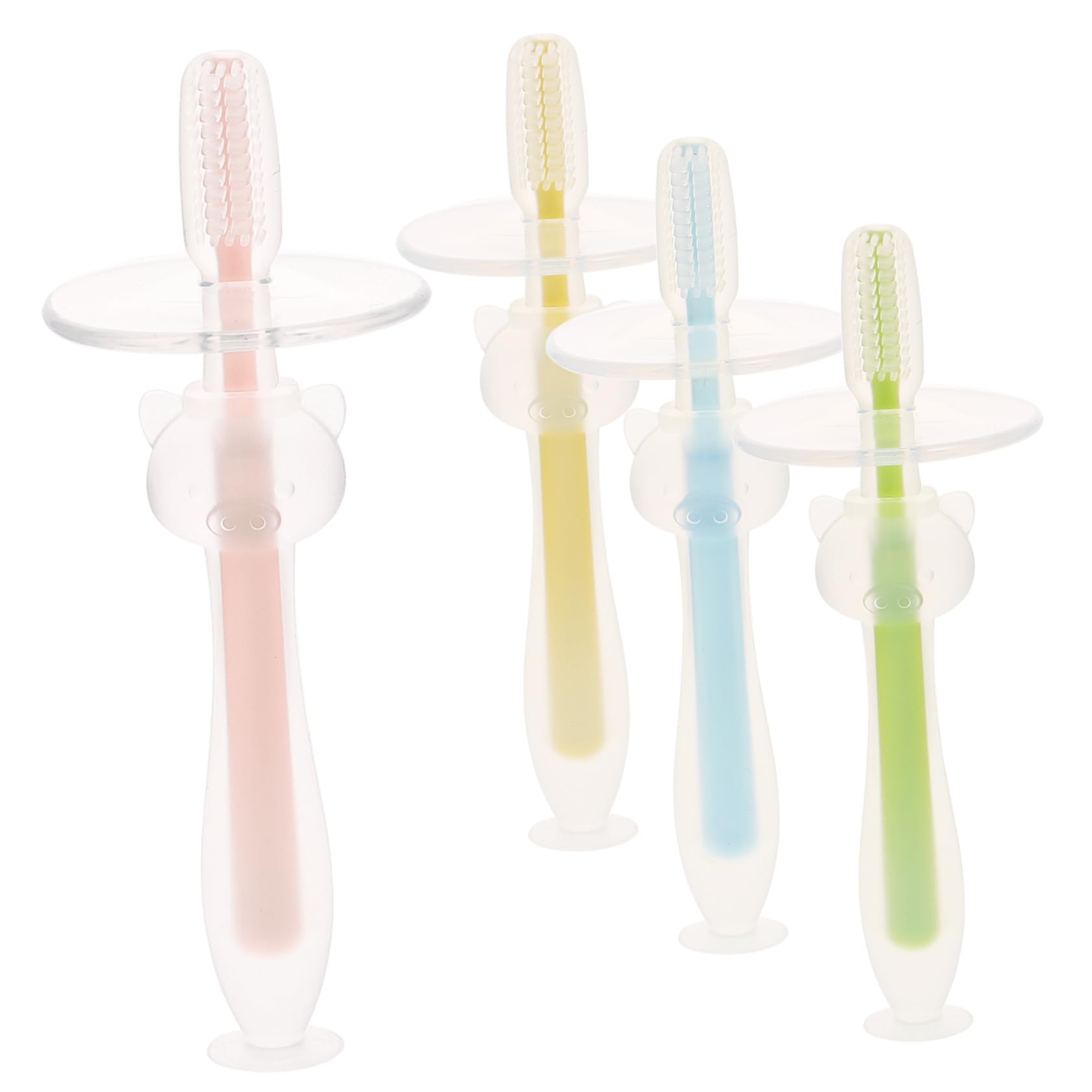 FRCOLOR 4 Set Di Spazzolini Da Per Bambini Per Bambini Piccoli Da 12 M Con Base in Per Una Facile Pulizia 4 Pezzi*4