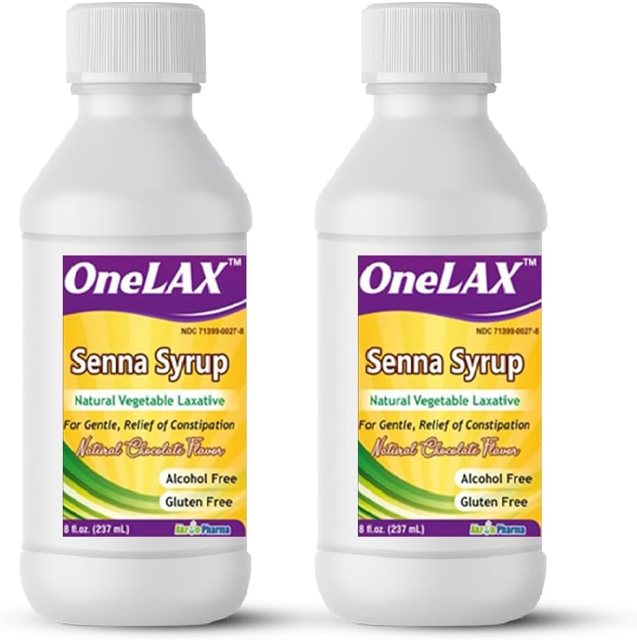 Senna Syrup | Natural Vegetable Laxative (8fl.oz Bottle) Natural Chocolate Flavor, for Gentle, Relief of Constipation 2 Pack