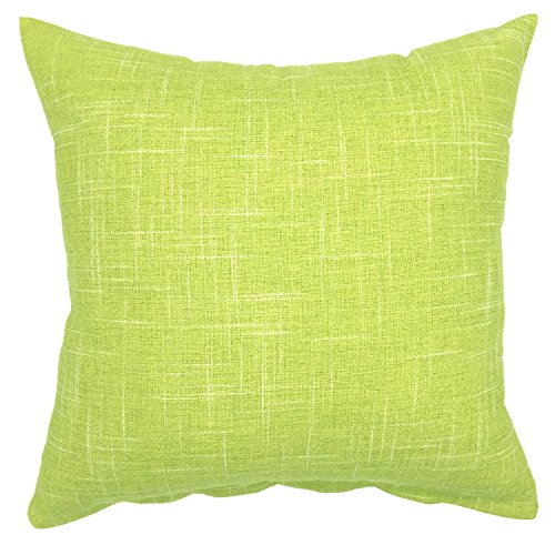 YOUR SMILE Pure Green Square Decorative Throw Pillows Case Cushion Covers Shell Cotton Linen Blend 18 X 18 Inches