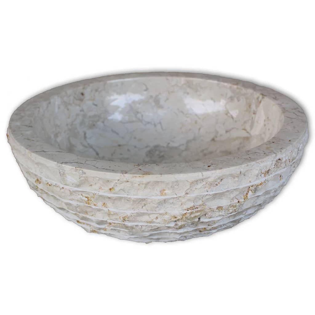 Genérico Lavabo de mármol 40 cm Color Crema,Bricolaje,Fontanería,Piezas para fontanería,Lavabos y fregaderos,Lavabos-242673