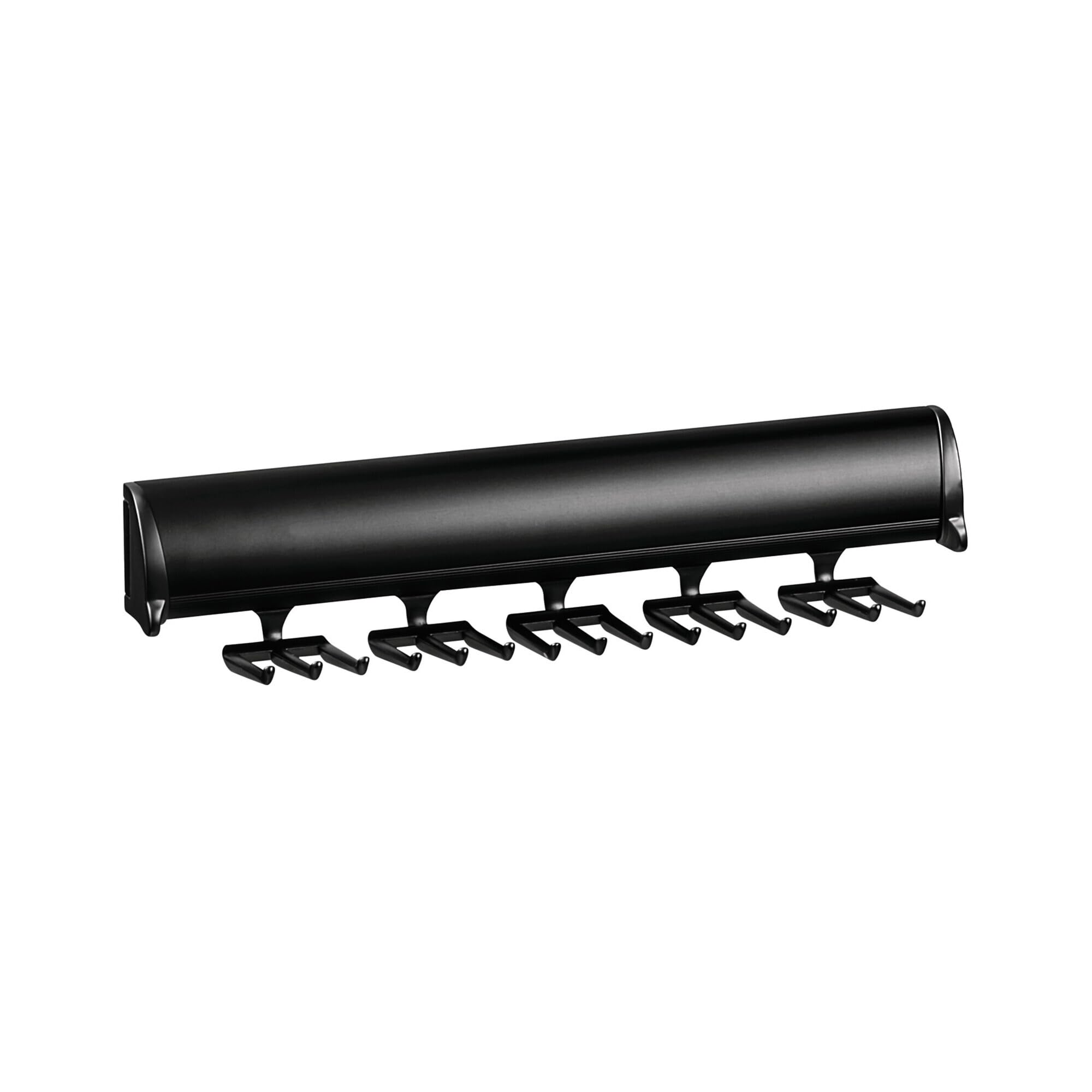 Brixwell QIK4-002 Tie Rack, 15 Hook with Full Extension Slide Black Finish
