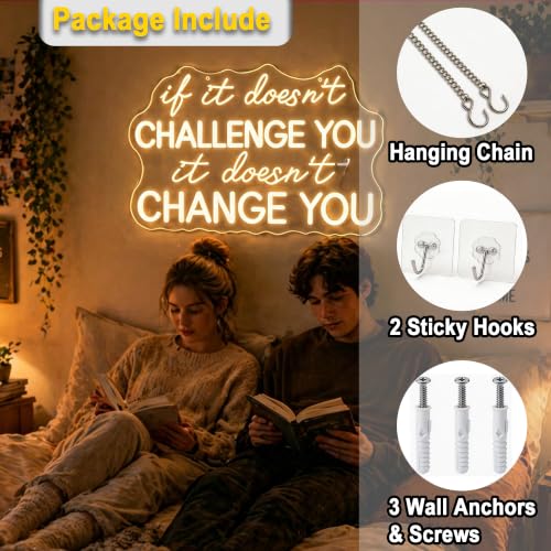 Image of Change You Neon Sign for Wall Decor Light Up Sign Positive Led Signs for Class Room Party Home Wall Decor USB Powered