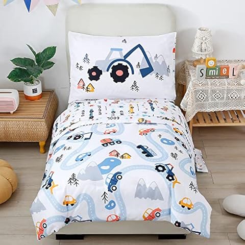 STYHO Kids Duvet Cover Set with Cars Cover