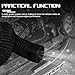 Hbxdeco Car Air Intake Hose, ID 76mm/3 Inch Automotive Feed Pipe Replacement, Flexible Car Cold Air Duct Hose, Length Retractable to 39.4 Inch, Adjustable Vehicle Duct Hoses Tube Pipe (Black)