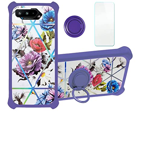 Aroepurt Funda para ASUS Rog Phone 5S Funda Compatible con ASUS Rog Phone 5S Case Carcasa [con 9H Dureza HD Protector Pantalla] PC + Silicona Soporte IMDZ-HUA2
