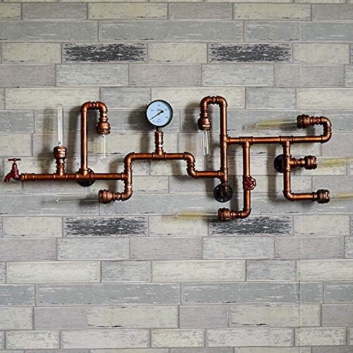 Miniatura 2 de LITFAD Aplique de pared industrial vintage de 47 pulgadas, lámpara de pared multi luz con 8 luces y brazo de accesorio de tubería en estilo barra