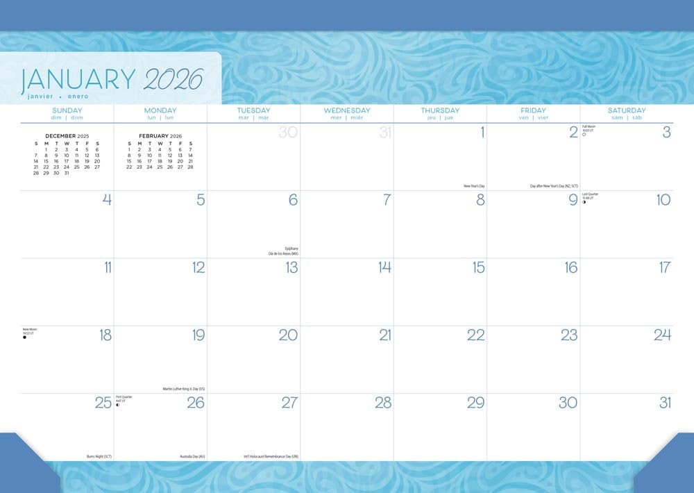 Calendrier de bureau Seaside Currents 2026 pour ne plus oublier vos rendez-vous importants