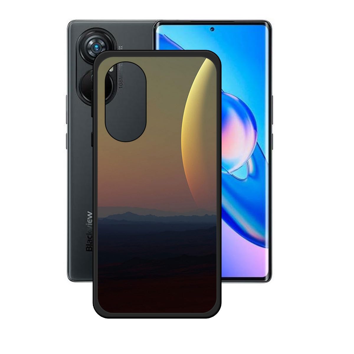 LCEHTOGYE Cover per Blackview A200 PRO + Pellicola Protettiva in Vetro Temperato,Nero Custodie Morbido Silicone Case Ultra Sottile TPU Custodia per Blackview A200 PRO (6,67) - KE29