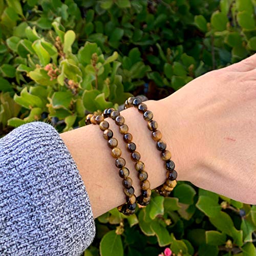 Adabele Real Natural Yellow Tiger's Eye Bracelet 7.5 Inch Stretch Gemstone Beaded Bracelet Chakras Healing Crystal Stone Jewelry Energy Quartz Rock Gb6-B26 #TOP4
