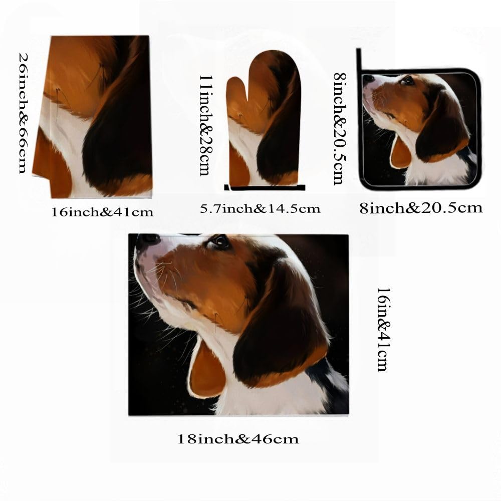 9PCS Carino Beagle Dog Cucina Decor e Accessori Set