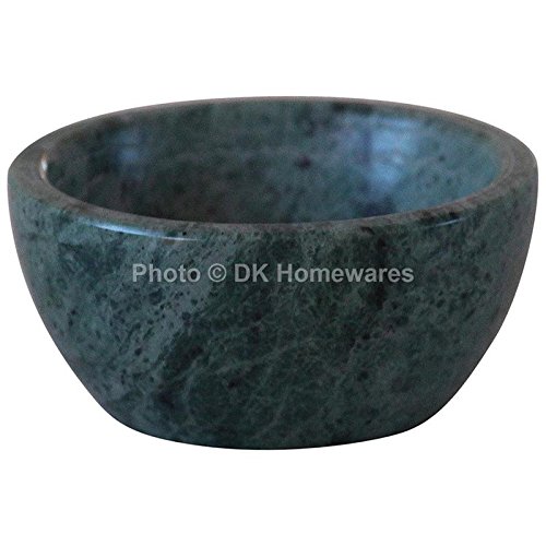Indian Dessert Bowl Green Jointless Fine Polished Marble Stone Multi Utility Decorative Storage Vessel By DK Homewares