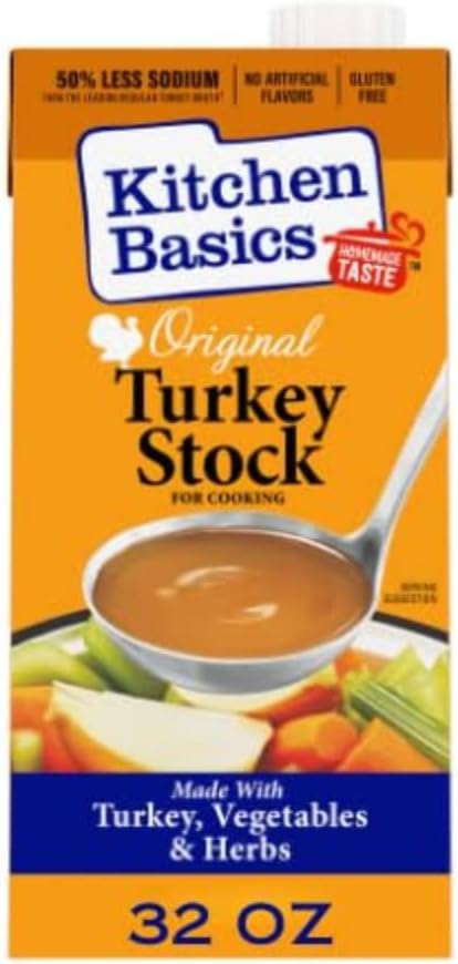 Kitchen Basics Turkey Stock - 32 oz Carton, The Perfect Base for Your Savory Kitchen Recipes and Stocking Up