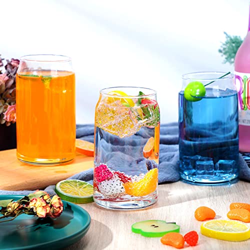 Newtay 16 Pack Beer Can Glass, 16 Oz Can Shaped Drinking Glasses Cups, Can Tumbler Glass Set For Beer Soda Iced Coffee Smoothies Cocktails #TOP3