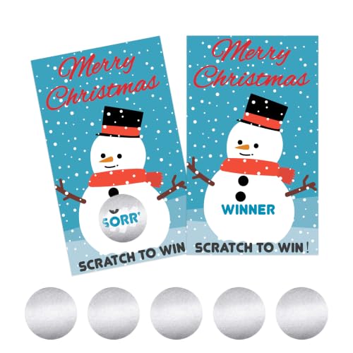 Comfzybe 40 Pack Christmas Tree & Gift Scratch Off Cards, Elegant Holiday Season Lottery Game Tickets for Xmas Dinner, Secret Santa, Party Favors