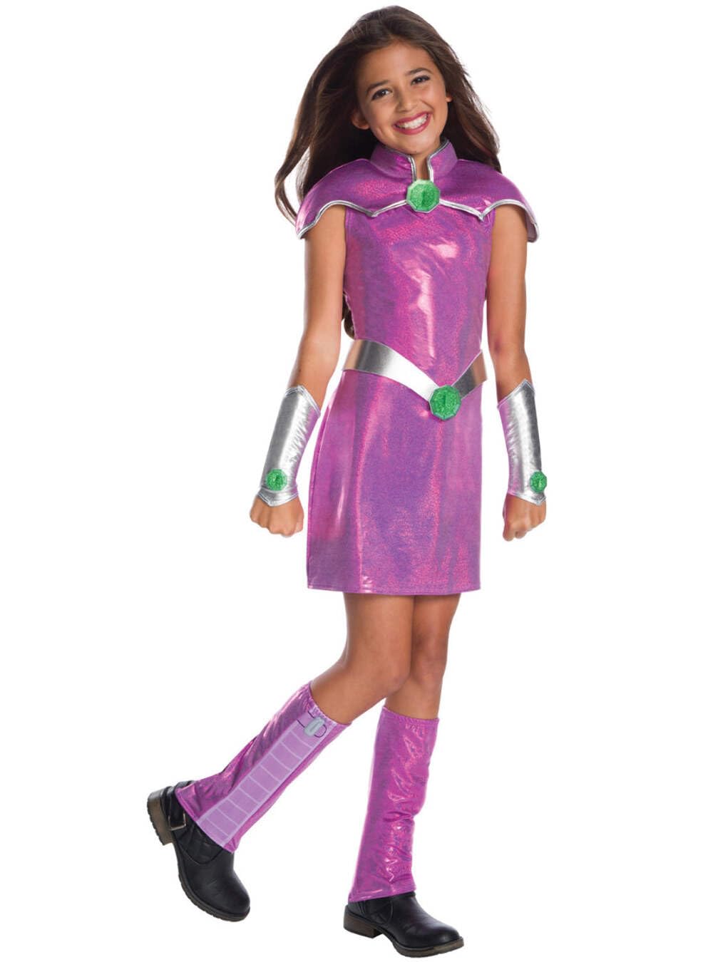 DC Superhero Girls Deluxe Starfire Girls Fancy Dress Medium Costume, Różowy, M