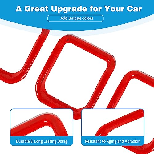 Image of for Compass Front Grille Insert Cover Trim Frame Compatible with Jeep Compass 2021 2022 2023 Red Exterior Accessories 7pcs