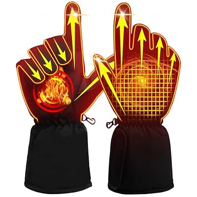 Heated Gloves for Men Women,Electric Portable Battery Heated Thermal Gloves,Warm Gloves Waterproof Touchscreen Heated Gloves for Motorcycle,Hiking,Snowboarding Outdoor Sport(No Battery Include)
