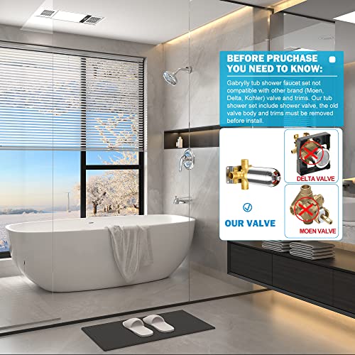 Gabrylly Tub Shower Kit, Tub And Shower Faucet Set With 9-Setting Rain Shower Head And Tub Spout, Single-Handle Tub And Shower Trim Kit, Shower Valve Include,Chrome #TOP1