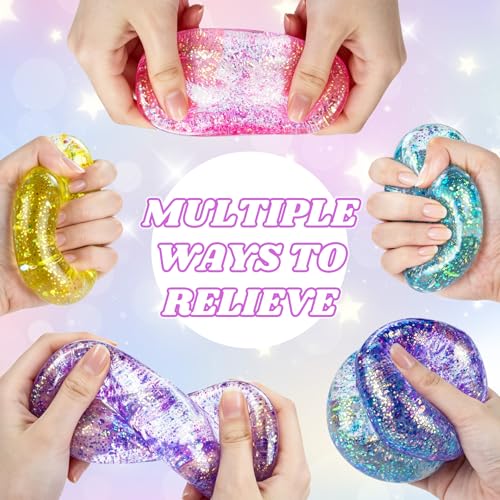 Image of 4pcs Squishy Cube Taba Squishy Kit Stress Cube for Adults,Glitter Squishy Slow Rising Fidget Cube Sensory for Anxiety Stress Relief High Density Ice Squeeze Ball Cubes