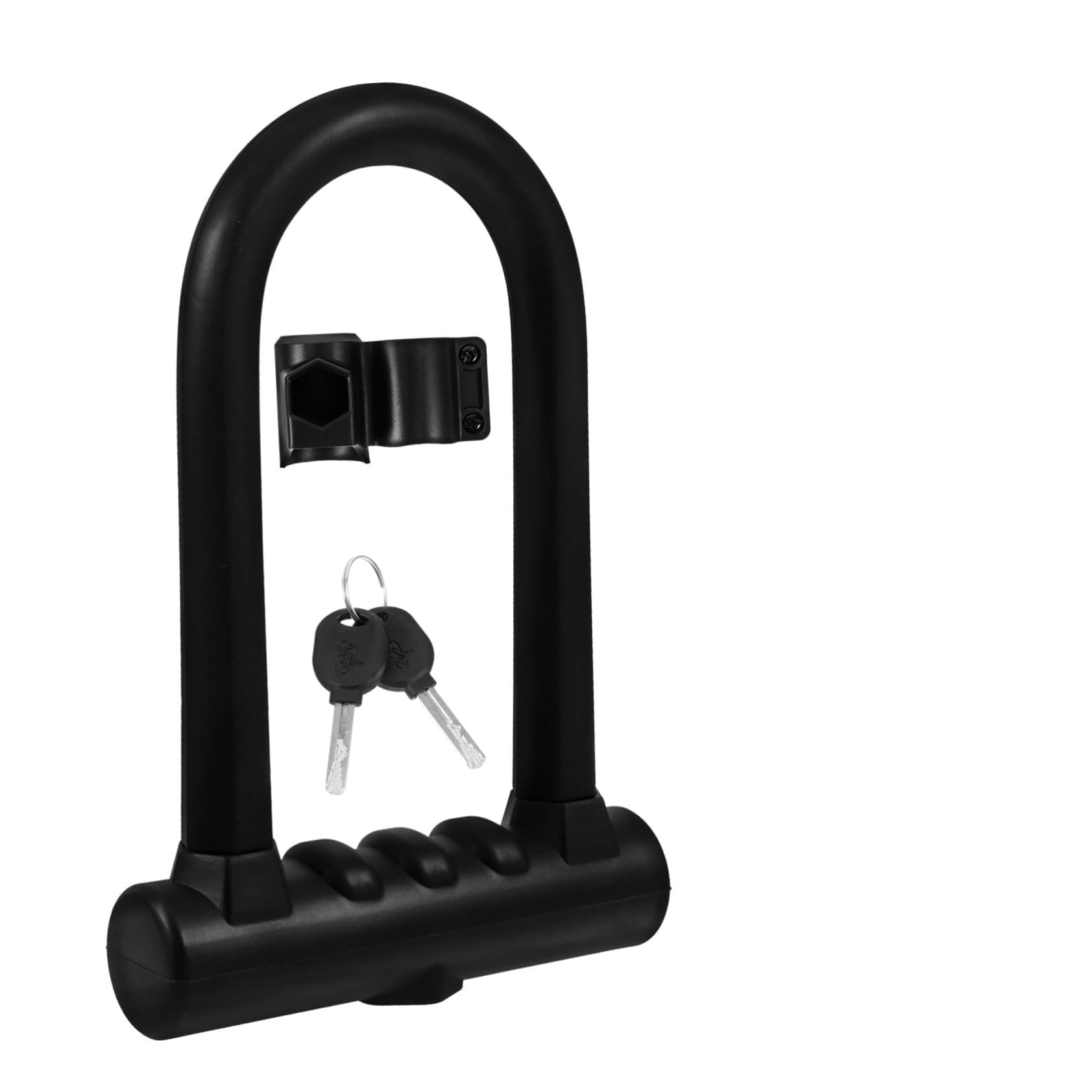 Lucchetto a U per Bicicletta in Silicone e Ferro Nero | Doppia Apertura, Rinforzato e Spesso, per Veicoli a Due Ruote e E-bike, Protezione Antifurto Affidabile