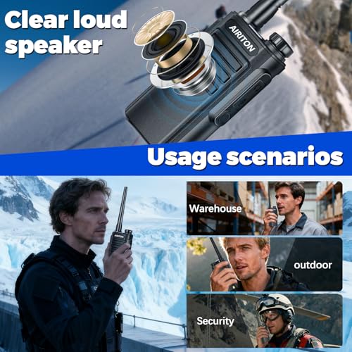 Walkie Talkies Long Range for Adults, Rechargeable Walkie Talkie UHF Two Way Radio with 1500mAh Li-ion Battery USB-C Charger VOX Walky Talky for Hiking Cruises Camping (2Pack) - Thumbnail 6