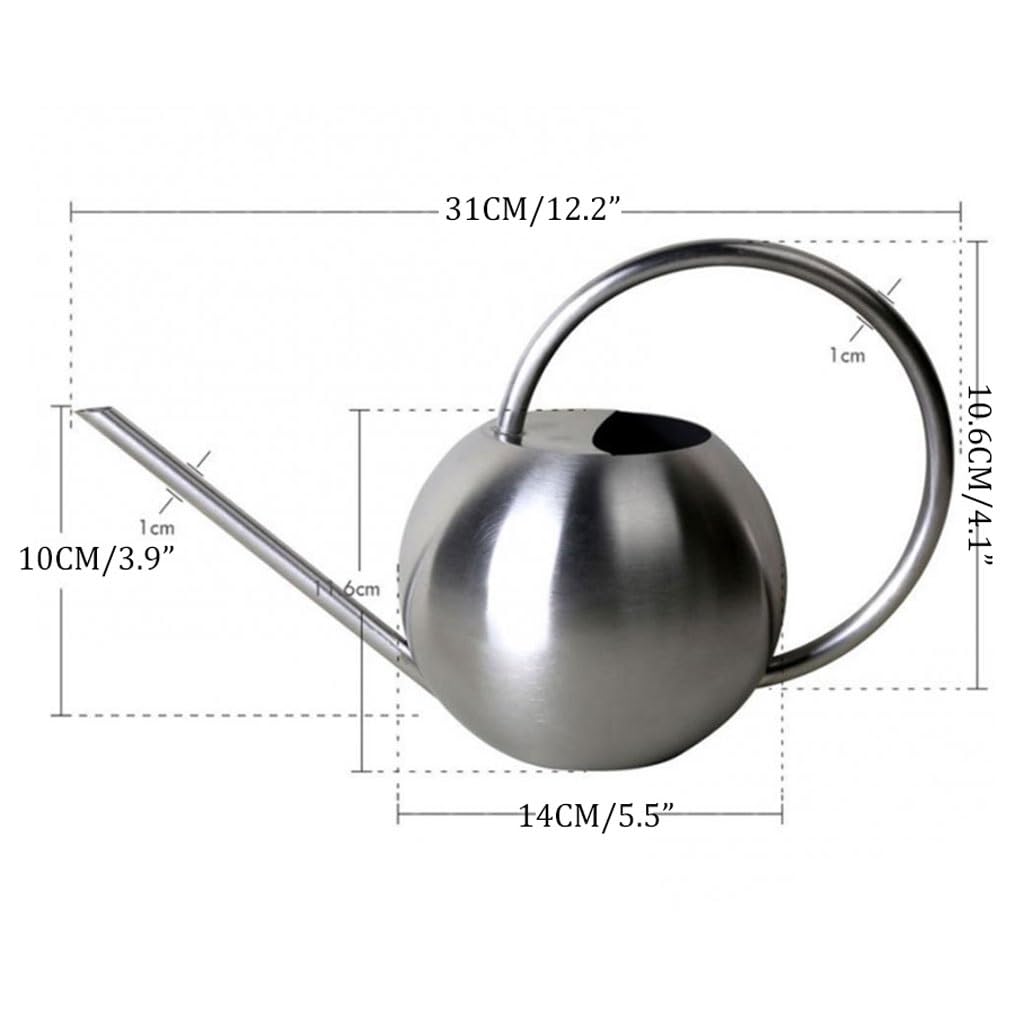 Arrosoirs Arrosoir en Acier Inoxydable 1L, Pot d'arrosage de Fleurs à Long Bec avec poignée, Outil de Jardin 33.8oz