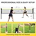 BAGAIL Outdoor Badminton Net Set with Anti-Sag Winch System - Official Size 20ft x 5ft, 4 Rackets, 3 Shuttlecocks, Durable PE Net & Carry Bag for Backyard, Beach, Family Games - Yellow