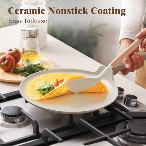 Image of SENSARTE Ceramic Pots and Pans Set Nonstick, 20Pcs Cookware Set, Taupe