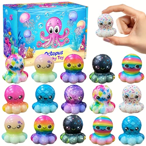 24 Pack Octopus Slow Squishy Toys Soft Stress Relief Fidgets Toys for Kids Boys Girls Party Favors Novelty Prizes